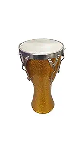 MUSIQAA JAHAN 10 Inches Fiber Djembe Rhythm Series Drum with Premium Quality godenl (10 x 20 Inches) - Made in India