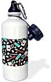 Liandun Cute Dentist Dental Hygienist Print Black Sports Water Bottle, 21oz, White