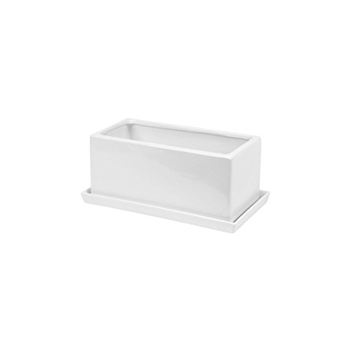Keramik Übertopf m. Untersetzer Trog Blumentopf H 11,5 cm