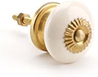 Cream Door Knobs Drawer Pulls Cupboard (Small Cream Gold Smooth)