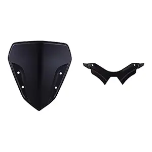 JB RACING COMBO OF YAMAHA MT 15 IMPORTED SHORT VISOR -MATTE + MT 15 WINGLET BLACK