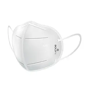 Boldfit N95 Mask For Men & Women. 5 Layer PM 0.3 Filtaration N95 Mask For Protection From Pollution Approved By Bureau Of Indian Standards & ISO Standards - Pack Of 3, White, (N95P3)