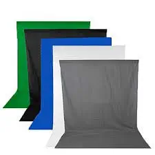 WORLD LOOK 8 x12 FT chromakey Muslin Combo LEKERA Backdrop Photo Light Studio Photography Background - Set of 5, Green, Blue, Black, Grey and White (with Carry Bags)