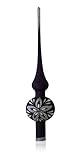  Lauschaer Glas Spitze lila matt mit Blumendekor d 6cm Christbaumschmuck Weihnachtsbaumschmuck mundgeblasen, handdekoriert Original