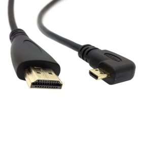 CY rechts gewinkelt 90 Grad Micro HDMI auf HDMI Stecker HDTV Kabel 50 cm für Handy & Tablet