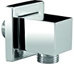 'Aquashine® Designer Wall Connection Elbow Square Wall Outlet Elbow Chrome Plated Brass | Attachment – 1/2 Standard with Backflow Preventer