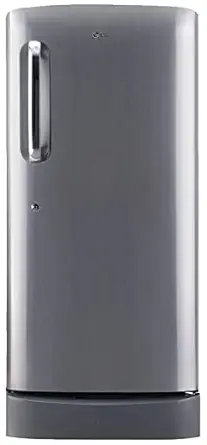 LG 215L 3 Star Direct-Cool Single Door Refrigerator (GL-D221APZD, Shiny Steel, Base stand with drawer), Grey, Large