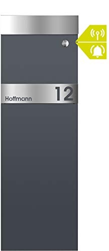 Preisvergleich Produktbild frabox Standbriefkasten Namur Edition Anthrazitgrau / Edelstahl mit Funkklingel, ohne Klingeltaster