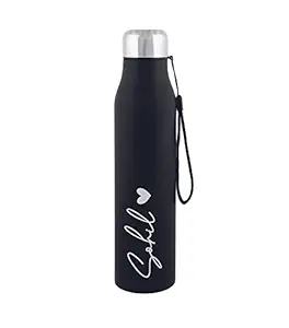 COURAGE ; BE THE CHANGE Customized/Personalized/Name on Stainless Steel Logo Print Water Bottle (1000ML, Matte Black)