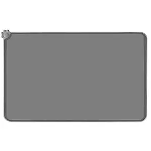 Lessmon Dog Cat Feeding Mat, Silicone Waterproof Pet Food Mat with 1 Piece Small Square Towel.