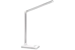 SLATOR Desk lamp,Eye-CaringTable Lamp,Dimmable Bedside lamp with USB Charging Port, 5 Modes x 10 Brightness Levels,Touch Control, Auto Timer 30 / 60min for Home,Office,Bedroom,Reading,Work,Study