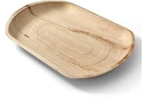 ECO LEAF PRODUCTS ECO Leaf 10 Disposable Palm Leaf Serving Platters, Large Oval 22" x 12" (56cm x 30cm), Trays Starters Canape Wedding Plates, Like Wooden Plates | Sturdy Hot Food Trays, Eco-Friendly Food Trays