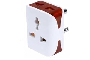 Arewey 10 AMP 3 Pin Multi Plug Travel Adaptor Suitable for Class I and II Electrical Appliances