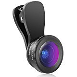 0.4-0.6X Obiettivo Grandangolare + 15X Obiettivo Macro 2 in 1 Obiettivi per Cellulare Clip-on HD Kit Lente per iPhone, Samsung e Maggior Parte degli Smartphone e Tablet, Nero
