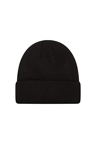 Mountain Warehouse Thinsulate Hizo Punto la Gorrita Tejida - ajustes de un tamaño más, Invierno, el Sombrero Suave, Casquillo Hecho Punto del Efecto Negro Small/Medium