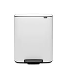 Brabantia - 211300 - Poubelle à pédale Bo, avec 1 seau intérieur, 60L - Blanc