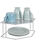 RESISTENTE Y ELEGANTE: Estas baldas para cocina son de metal con recubrimiento inoxidable. Gracias a los agujeros de estos accesorios para armarios, el aire circula y la vajilla se seca rápido.