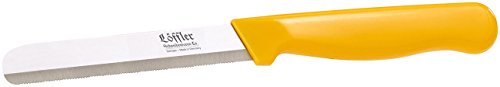 Löffler Schneidewaren Co. 6 Edelstahl-Gemüsemesser aus Solingen, rund, gezackte 8,5-cm-Klinge - 5
