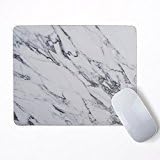 White And Black Marble Mouse Pad Computer Mat Rubber Pad MP-0088 ( Rectangle 8 ¼ x 6 ¾ inches)