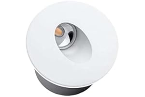 Optonica Spot LED 3W Encastrable pour Escalier Rond Blanc AC 220-240V Blanc Chaud 3000K