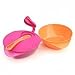 PINK Tommee Tippee 2 x Easy Scoop Bowl, Lid & Spoon,