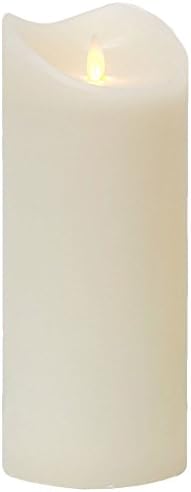 LED Candle made of real wax with timer Ø9,5 cm white wax 23 cm flickering candles flameless