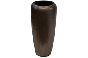 KLOCKE PFLANZGEFÄßE Edle & Hochwertige Pflanzvase/Pflanzkübel - Fiberglas - Mit Einsatz – Indoor – Metallic/Metallisch Blumenkübel/Pflanzgefäß/Vase/Kübel (Klein: 75cm, Bronze)
