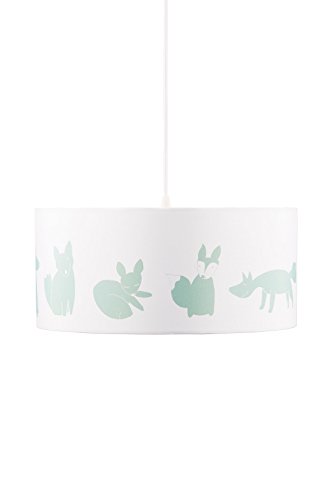 Preisvergleich Produktbild Lasse Spela - Kids Concept- Deckenlampe EDVIN Waldtiere Kinderlampe Kinderzimmer, Ø40x18 cm, Mint