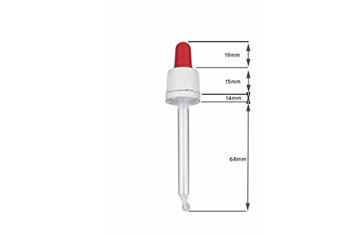 10 x 50 ml Pipettenflaschen (Braunglas) mit Glaspipette, Braunglasflaschen mit Dosierpipette bzw. Tropfpipette zur Dosierung von Flüssigkeiten, z.B. Augentropfen, inkl. 10 Beschriftungsetiketten - 4