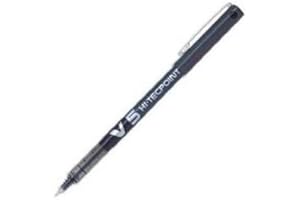 Pilot – Lote de 6 bolígrafos roller Hi-Tecpoint V5 tinta líquida, punta fina, color negro