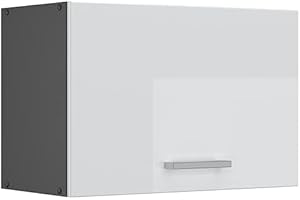 Vicco Armario Colgante R-Line, Blanco Alto Brillo/Antracita, 60 cm Plano