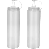 2'li Set 700 ml Şeffaf Plastik Sos Şişesi ve Yağdanlık - Kapaklı Sıkılabilir Sosluk, Ket&ccedil;ap, Mayonez, Zeytinyağı ve Sirke Dis
