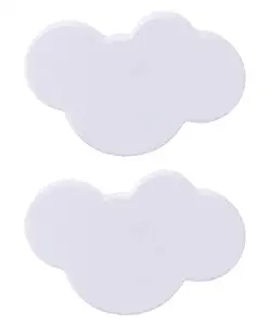 2Pcs Kids Dresser Knobs Cute Drawer Pulls Soft Rubber Handle for Kids Room Drawer Cabinets Doors Cupboards(White Cloud)