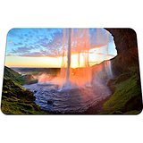 Sunset Curtain Call at Seljalandsfoss, Iceland- Gaming Mouse Pad - Mouse Pad - 10.24"x8.27" inches