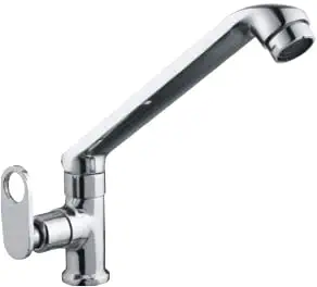 ATHEM Brass Swan Neck Washbasin Tap for Kitchen and Bathroom | Silver, Chrome Finish, Pure with Wall Flange