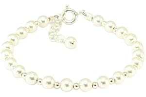 OCCASIONS EMPORIUM Pearl and Sterling Silver Bracelet - Baby Christening Gift