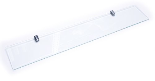 BSM Marketing Étagère en Verre trempé avec Supports Finition Chrome 400 mm x 100 mm 6 mm