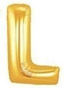 16 INCH LETTER BALLOONS IN GOLD AND SILVER, 1 LISTING FOR ALL LETTERS (GOLD L)