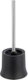 WENKO Brosse WC Basic - porte-balai de toilette, Ø14 x 38 cm, Noir