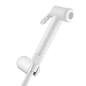 Ruhe ABS Plain White Health Faucet Jet Spray for Toilet | with PVC 1.0 Meter Flexible Hose Pipe | with Hook | Ivory Colour