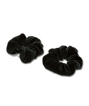Mytoptrendz® Kid's Girl's Small Velvet Scrunchies Black Hair Scruncie Hairband (Black 2 pcs)