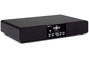 AUNA Stealth Base - Connect Soundbase, 2x15 W + 30 W RMS, Radio Web/DAB+/FM, Bluetooth, AirMusic Control App, Display LC da 2,8", Porta USB, Ingresso Line, Nero