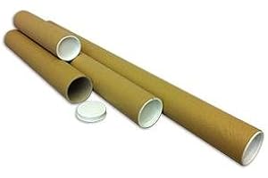ODL PACKAGING 100 Manilla (Brown) A3 (330mm x 50mm) Cardboard Postal Tubes + End Caps