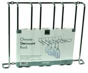 Organize It All Chrome Deluxe Under Cabinet Stemware Rack
