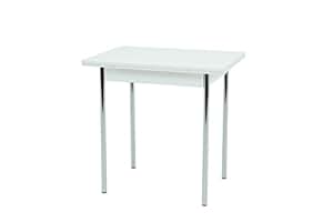 Küchentisch Bonn I, Holzwerkstoff Dekor Weiß, Metallgestell chrom