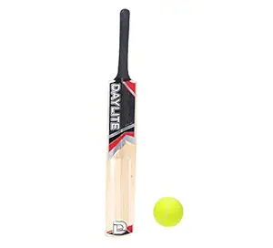 SRTL Poplar Willow Cricket Bat with Tennis Cricket Ball (1 Bat and 1 Ball) Size-4, Age 8-10 Years boy & Girl