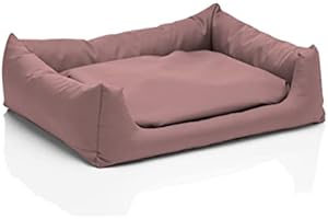 Juelle Legowisko dla Średniego psa - Poduszka dla średnich psów, Zdejmowany pokrowiec, możliwość prania w pralce, puszyste Łóżko, Sofa dla psa Pola XXS-XL (rozmiar: M - 80x65 cm, Ciemny Pudrowy Róż)