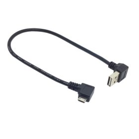CY USB 2.0 männlich auf richtige Richtung Micro USB 5pin Männlich Kabel wendbar Up & Down Winkel 90 Grad 25 cm - 3