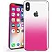 Price comparison product image wantflyer iPhone X/XS Case,Colorful Clear Flexible Soft TPU Cover Apple iPhone X/XS(Gradient Red)