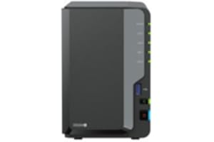 Synology DS224+ Station de disque NAS 2 baies (Intel Celeron J4125 4-Core 2,0 GHz, 2 Go DDR4 RAM 2 x RJ-45 1 GbE LAN) 4 To avec 2 disques durs de 2 To
